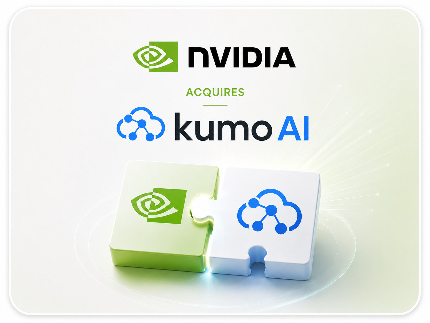 NVIDIA and Kumo AI logos illustrating NVIDIA's acquisition of the predictive analytics startup Kumo AI