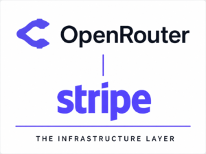 OpenRouter and Stripe logos illustrating Stripe's acquisition of the AI model routing platform OpenRouter